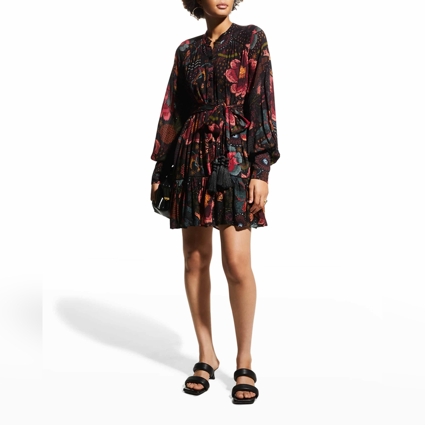 Farm Rio Black River Creatures Mini Dress